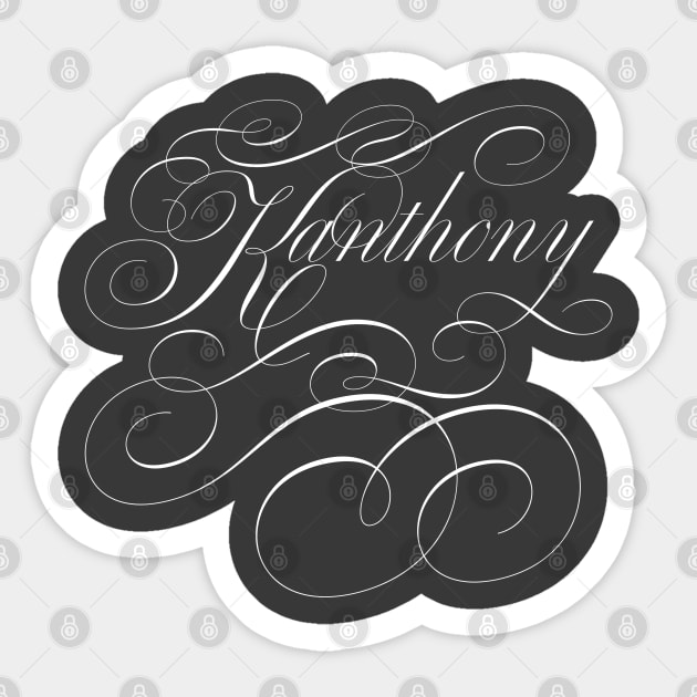 Kanthony of Bridgerton, Kate and Anthony in calligraphy Sticker by YourGoods